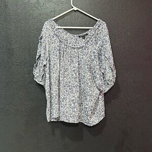 Zac & Rachel floral print blouse on/off the shoulder size 2X